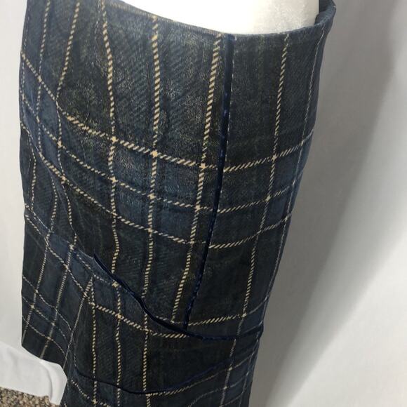 Bye plaid blue and brown midi skirt - Picture 4 of 10